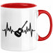 Gitarrist Geschenk Tasse für Gitarrenspieler Männer Geschenkidee Herzschlag Gitarre Kaffee-Becher Rot Trendation
