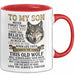 Sohn Tasse Geschenk To My Son Never Forget I Love You Wolf Geschenkidee Rot Trendation