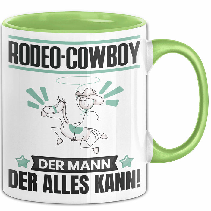 Rodeo-Cowboy Tasse Geschenk für Rodeo-Cowboy Der Mann Der Alles Kann Geschenkidee zum Geburtstag Grün Trendation