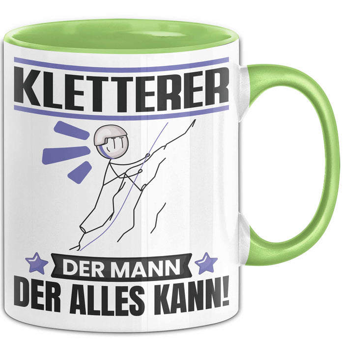 Kletterer Tasse Geschenk für Kletterer Der Mann Der Alles Kann Geschenkidee zum Geburtstag Grün Trendation