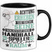 Handballspieler Geschenk Tasse Lustiger Spruch Erheben Sie Sich Der Handballspieler Betritt den Raum Schwarz Trendation