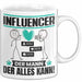Influencer Tasse Geschenk für Influencer Der Mann Der Alles Kann Geschenkidee zum Geburtstag Weiß Trendation
