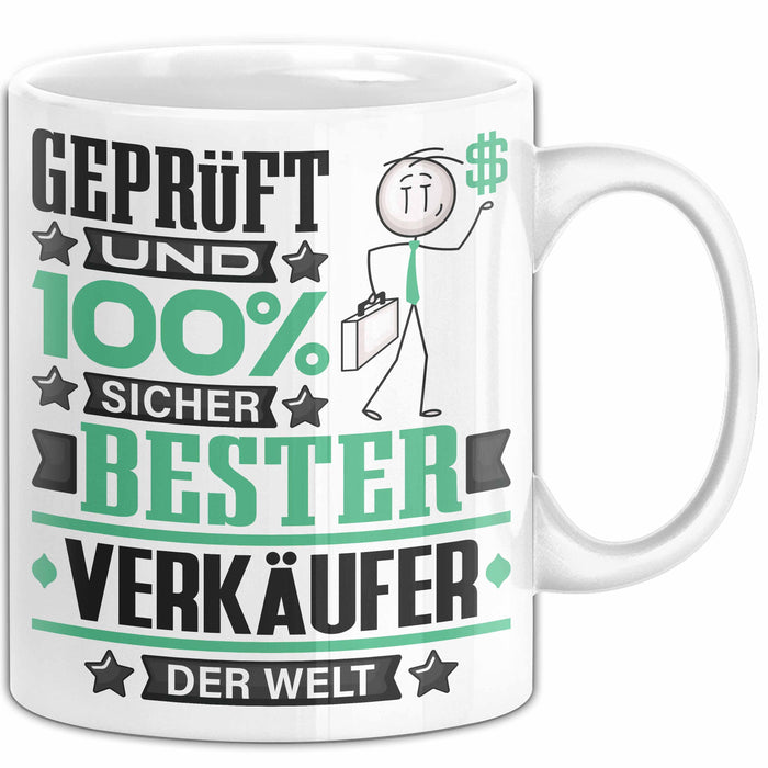 Verkäufer Geschenk Lustiger Spruch für Verkäufer Geschenkidee Bester Verkäufer Der Welt Weiß Trendation