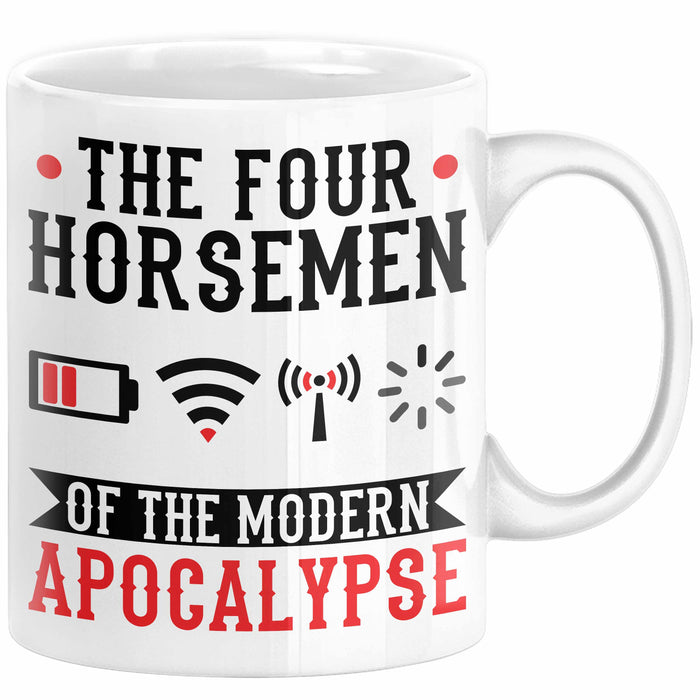 Lustige Tasse Geschenk The Four Horsemen Of The Modern Apocalypse Geschenkidee Gaming Gamer Jungs Weiß Trendation