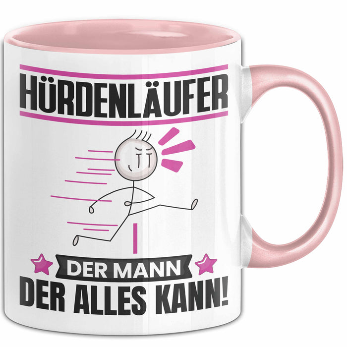 Hürdenläufer Tasse Geschenk für Hürdenläufer Der Mann Der Alles Kann Geschenkidee zum Geburtstag Rosa Trendation