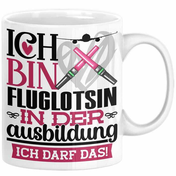 Fluglotsin Ausbildung Start Geschenk Tasse Ich Bin Fluglotsin In Der Ausbildung Ich Darf Das Kaffee-Becher Geschenkidee Weiß Trendation