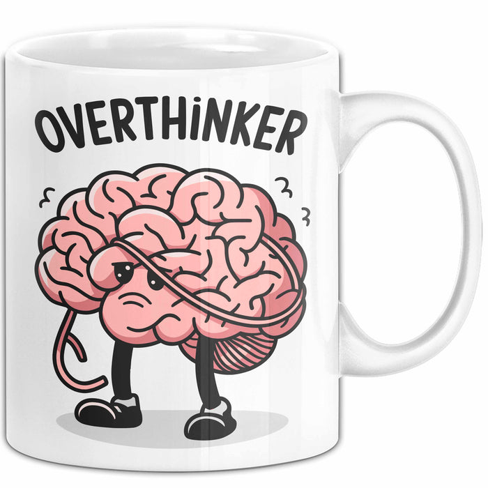 Overthinker Tasse Geschenkidee für Tiefgründige Denker Weiß Trendation