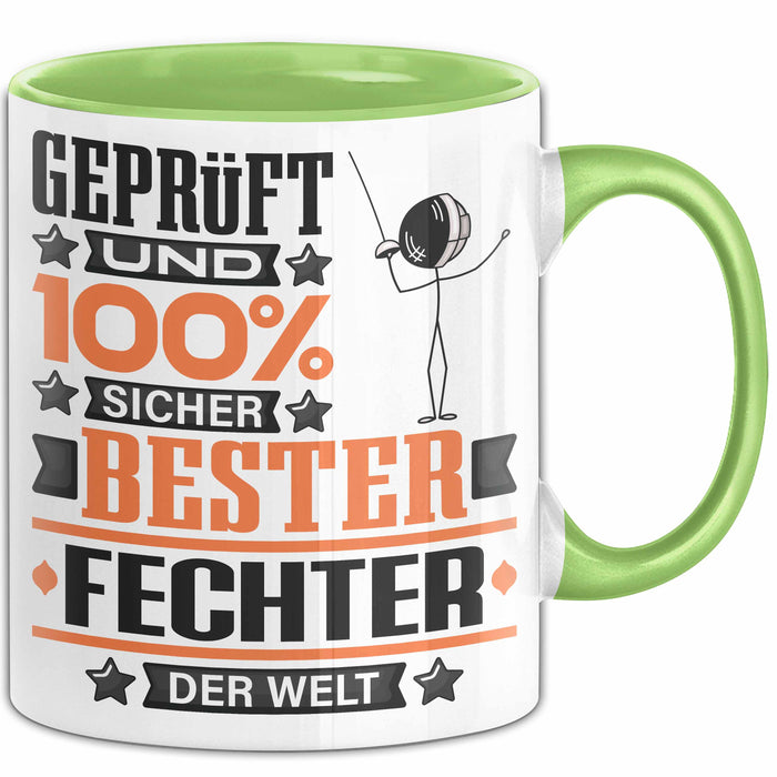 Fechter Geschenk Lustiger Spruch für Fechter Geschenkidee Bester Fechter Der Welt Grün Trendation