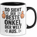 Onkel Sarkastisch Sarkasmus Tasse Geschenk Lustige Geschenkidee Spruch So Sieht Der Beste Onkel Der Welt Aus Trendation