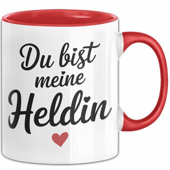 Motivierend Inspirierend Tasse Geschenk Lustige Geschenkidee Spruch Du Bist Meine Heldin Rot Trendation
