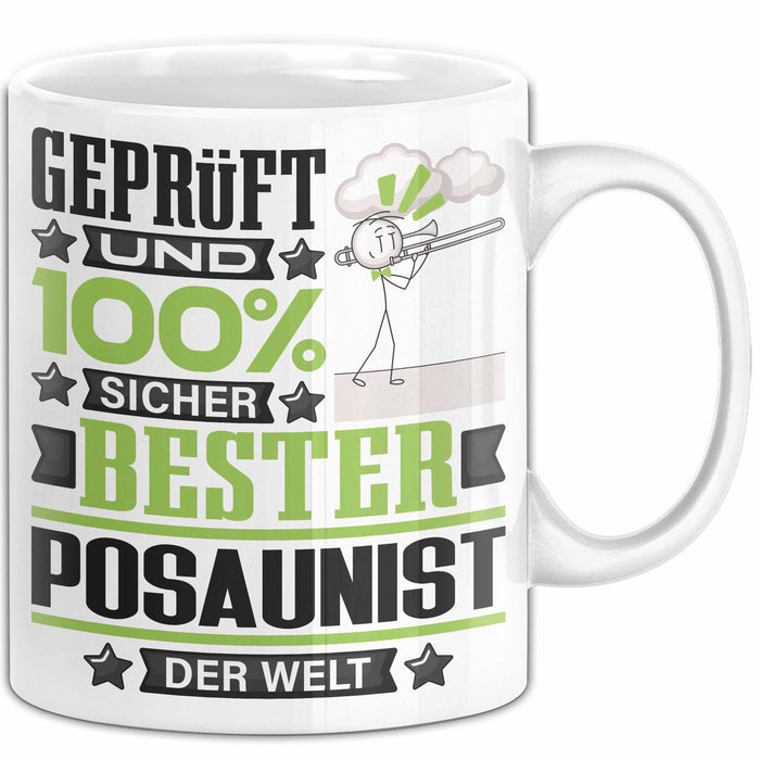 Posaunist Geschenk Lustiger Spruch für Posaunist Geschenkidee Bester Posaunist Der Welt Weiß Trendation
