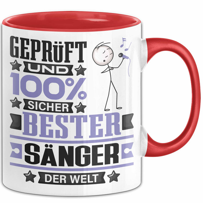 Sänger Geschenk Lustiger Spruch für Sänger Geschenkidee Bester Sänger Der Welt Rot Trendation