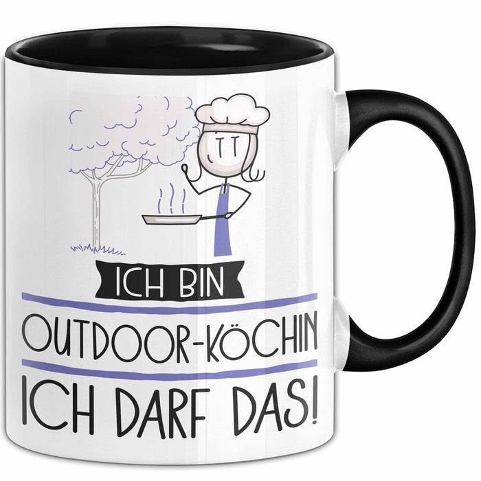 Geschenk für Outdoor-Köchin Tasse Lustige Geschenkidee Geburtstag Ich Bin Outdoor-Köchin Ich Darf Das Trendation