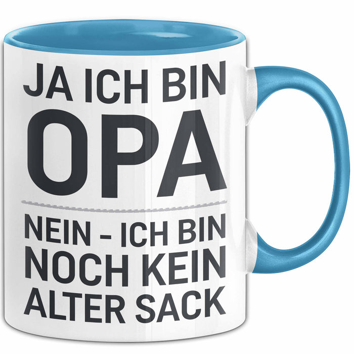 Opa Tasse Geschenk Ja Ich Bin Opa Aber Kein Alter Mann Geschenkidee Vatertag Blau Trendation