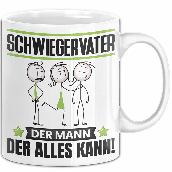 Schwiegervater Tasse Geschenk für Schwiegervater Der Mann Der Alles Kann Geschenkidee zum Geburtstag Weiß Trendation