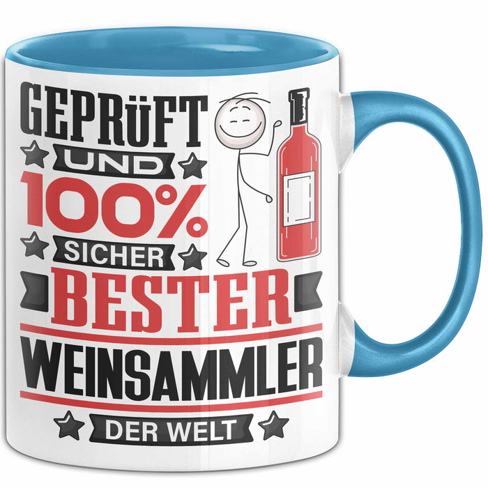 Weinsammler Geschenk Lustiger Spruch für Weinsammler Geschenkidee Bester Weinsammler Der Welt Blau Trendation