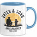 Angeln Fischer Vater Sohn Tasse Becher Geschenk Lustige Geschenkidee Spruch Vater & Sohn Angelpartner Fürs Leben Blau Trendation
