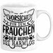 Frauchen Tasse Geschenk Hundebesitzerin Spruch Geschenkidee Kaffee-Becher Hunde Besitzerin Vorsicht Vor Dem Frauchen Der Hund Ist Harmlos Weiß Trendation