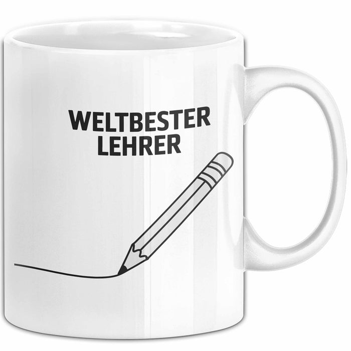 Unterricht Lehrer Wertschätzung Tasse Geschenk Lustige Geschenkidee Spruch Weltbester Lehrer Weiß Trendation