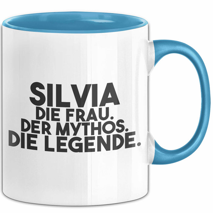 Silvia Tasse Silvia – Die Frau. Der Mythos. Die Legende. Geschenk Blau Trendation