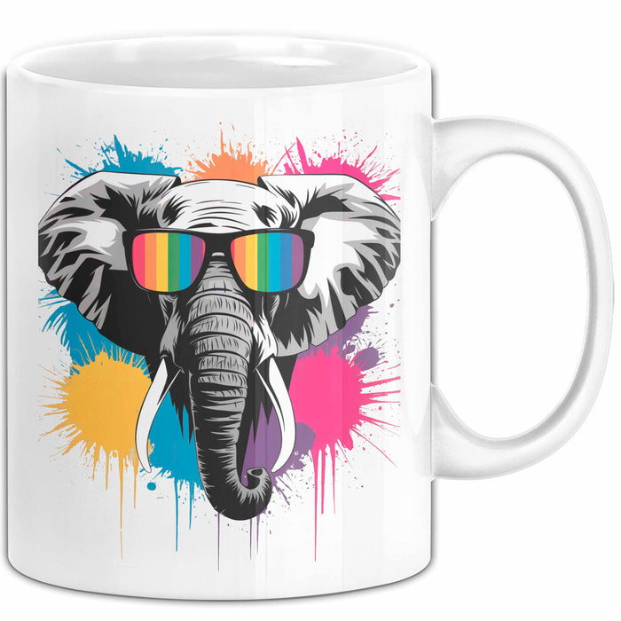 Elefant Tier Sonnenbrille Tasse Geschenk Lustige Geschenkidee Spruch Weiß Trendation
