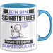 Schriftsteller Tasse Geschenk für Schriftsteller Geburtstag Lustiger Spruch Kaffee-Becher Was Ist Deine Superkraft Blau Trendation