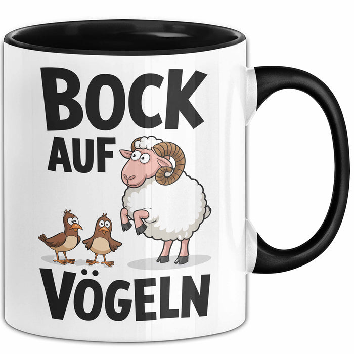 Lustige Tasse Geschenk Bock Auf Voegeln Geschenkidee Witzig Erwachsene Schwarz Trendation