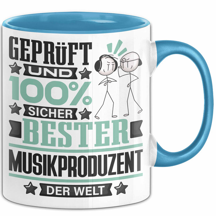 Musikproduzent Geschenk Lustiger Spruch für Musikproduzent Geschenkidee Bester Musikproduzent Der Welt Blau Trendation