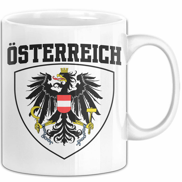 Österreich Tasse Geschenk Flagge Austria Weiß Trendation