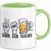 Bier Trinker Trinken Tasse Becher Geschenk Lustige Geschenkidee Spruch Schere Stein Paar Bier Grün Trendation