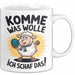 Schaf Tier Bauer Tasse Becher Geschenk Lustige Geschenkidee Spruch Komme Was Wolle Ich Schaf Das Weiß Trendation