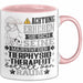 Tierphysiotherapeut Geschenk Tasse Lustiger Spruch Erheben Sie Sich Der Tierphysiotherapeut Betritt den Raum Rosa Trendation
