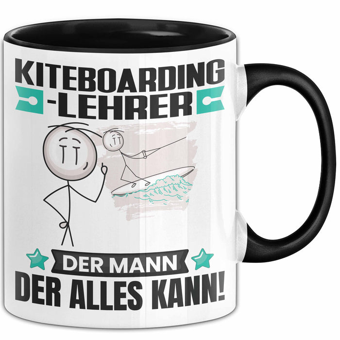 Kiteboarding-Lehrer Tasse Geschenk für Kiteboarding-Lehrer Der Mann Der Alles Kann Geschenkidee zum Geburtstag Schwarz Trendation