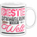 Schwägerin Geschenk Tasse Mit Spruch Beste Schwägerin Der Welt Becher Weiß Trendation