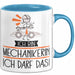 Geschenk für Mechanikerin Tasse Lustige Geschenkidee Geburtstag Ich Bin Mechanikerin Ich Darf Das Blau Trendation