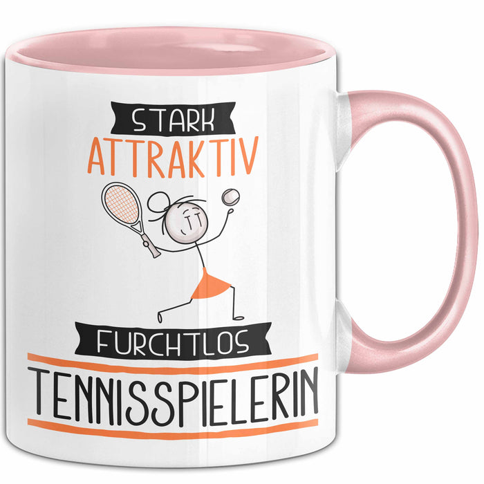 Tennisspielerin Tasse Geschenk Becher Stark Attraktiv Furchtlos Tennisspielerin Lustige Geschenkidee Rosa Trendation