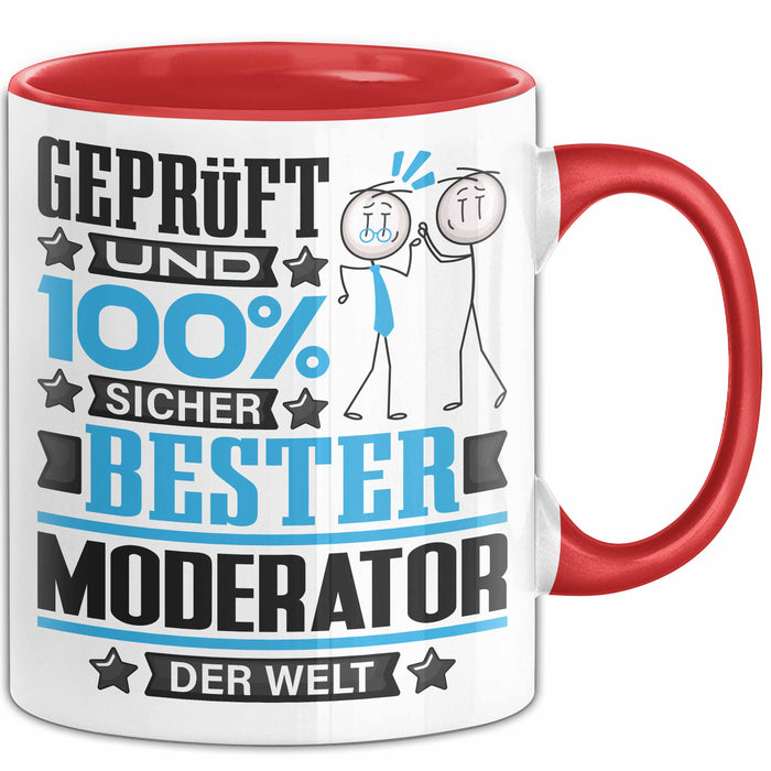 Moderator Geschenk Lustiger Spruch für Moderator Geschenkidee Bester Moderator Der Welt Rot Trendation