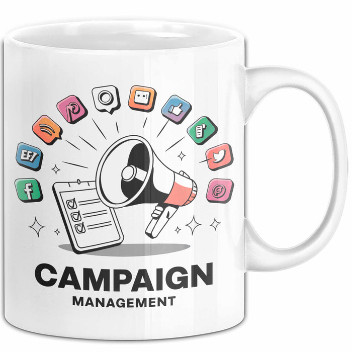 Kampagnen Manager Tasse Geschenk Lustige Geschenkidee Spruch Für Politische Strategen Weiß Trendation