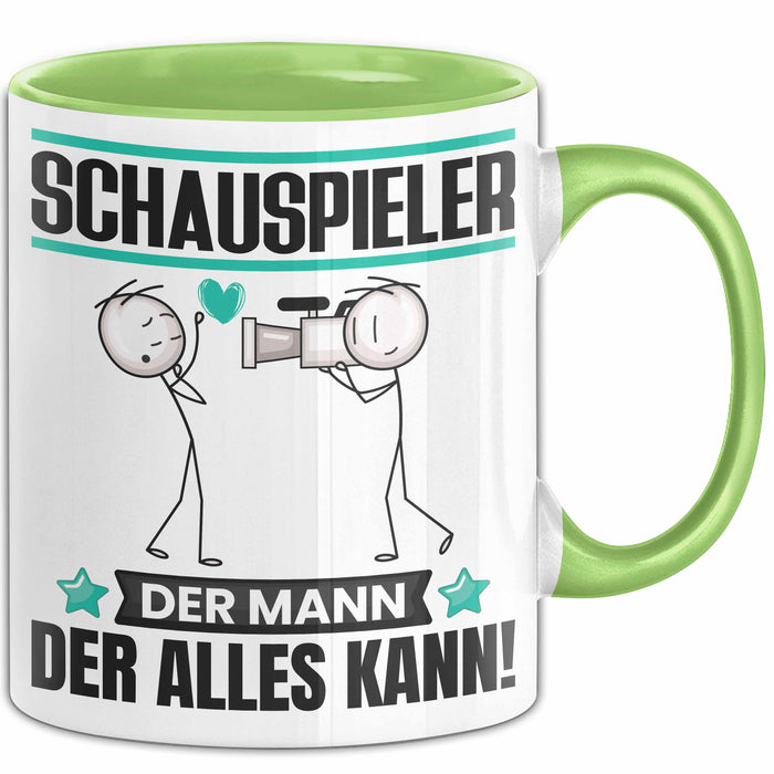 Schauspieler Tasse Geschenk für Schauspieler Der Mann Der Alles Kann Geschenkidee zum Geburtstag Grün Trendation