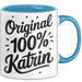Katrin Tasse Geschenk Original 100% Katrin Geschenkidee Geburtstag Blau Trendation