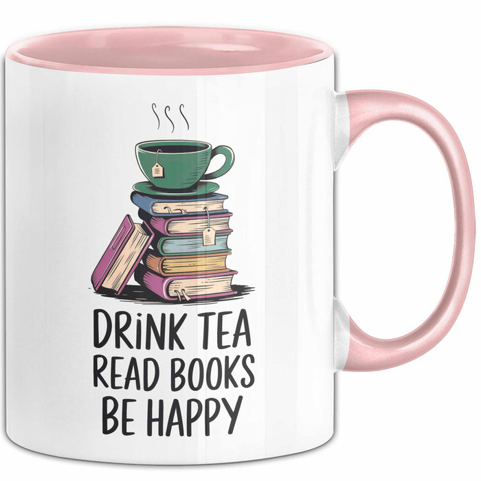 Buchleser Bücher Lesen Tasse Geschenk Lustige Geschenkidee Spruch Tee Trinken Bücher Lesen Rosa Trendation