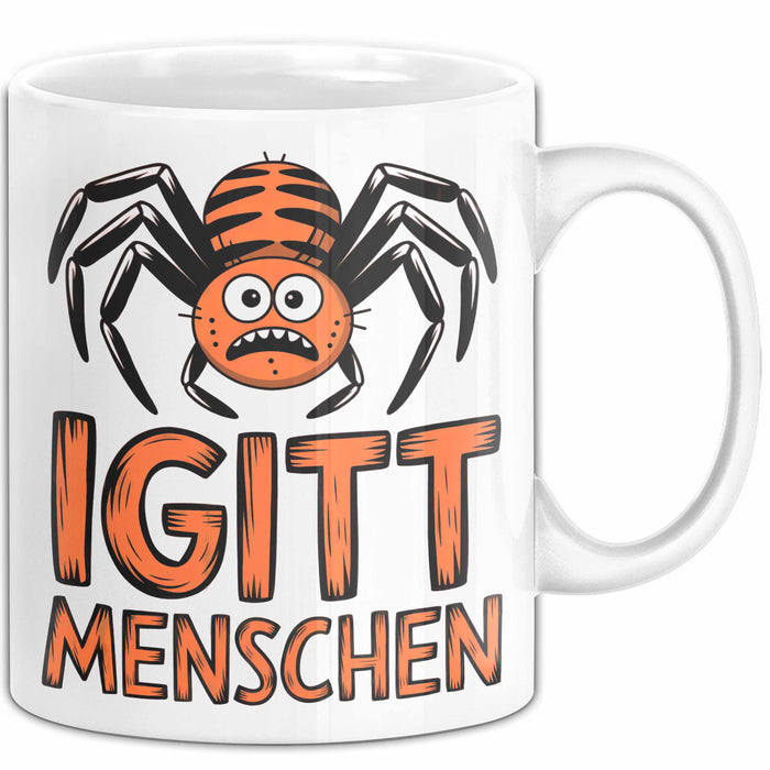 Spinne Vogelspinne Tier Tasse Geschenk Lustige Geschenkidee Spruch Igitt Menschen Weiß Trendation