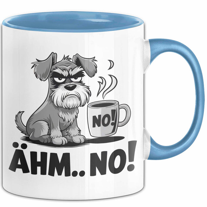 Hund Tierliebhaber Tasse Geschenk Lustige Geschenkidee Spruch Ähm Nö Blau Trendation