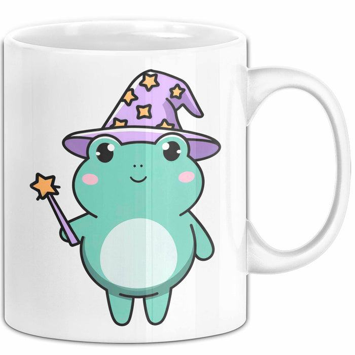 Frosch Tier Zauberer Tasse Geschenk Lustige Geschenkidee Spruch Weiß Trendation