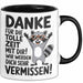 Büro Arbeit Kollege Tasse Becher Geschenk Lustige Geschenkidee Spruch Danke Für Die Tolle Zeit Mit Dir Wir Werden Dich Sehr Vermissen Schwarz Trendation