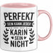 Karin Tasse Geschenk Perfekt Sein Kann Jeder Geschenkidee Geburtstag Rosa Trendation