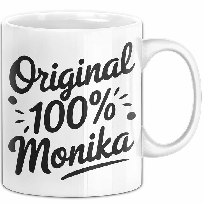Monika Tasse Geschenk Original 100% Monika Geschenkidee Geburtstag Weiß Trendation