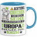 Uropa Geschenk Tasse Lustiger Spruch Erheben Sie Sich Der Uropa Betritt den Raum Blau Trendation