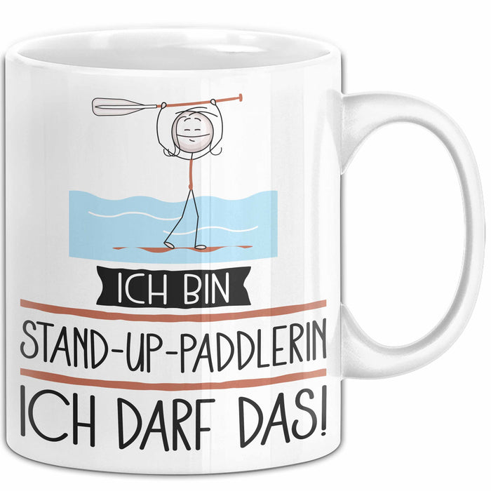 Geschenk für Stand-Up-Paddlerin Tasse Lustige Geschenkidee Geburtstag Ich Bin Stand-Up-Paddlerin Ich Darf Das Weiß Trendation