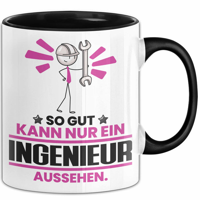 Ingenieur Geschenk Tasse So Gut Kann Nur Ein Ingenieur Aussehen Geschenkidee Kaffee-Becher Schwarz Trendation